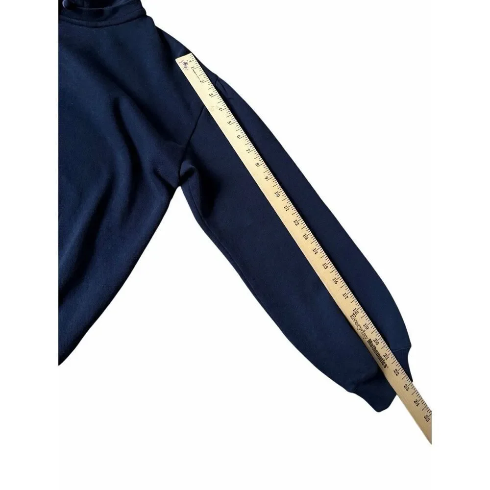 J CREW Crewneck Sweatshirt Top Crystal‎ Peter Pan Collar Navy Blue XS